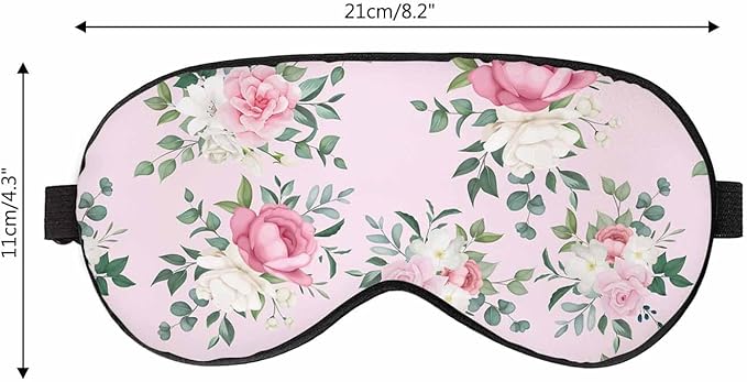 Flower Sleep Eye Mask Beautiful Floral Leaves Men Women Sleep Mask with Adjustable Strap Eye Cover Eye Shade for Travel, Nap,Meditation - Bloomnest