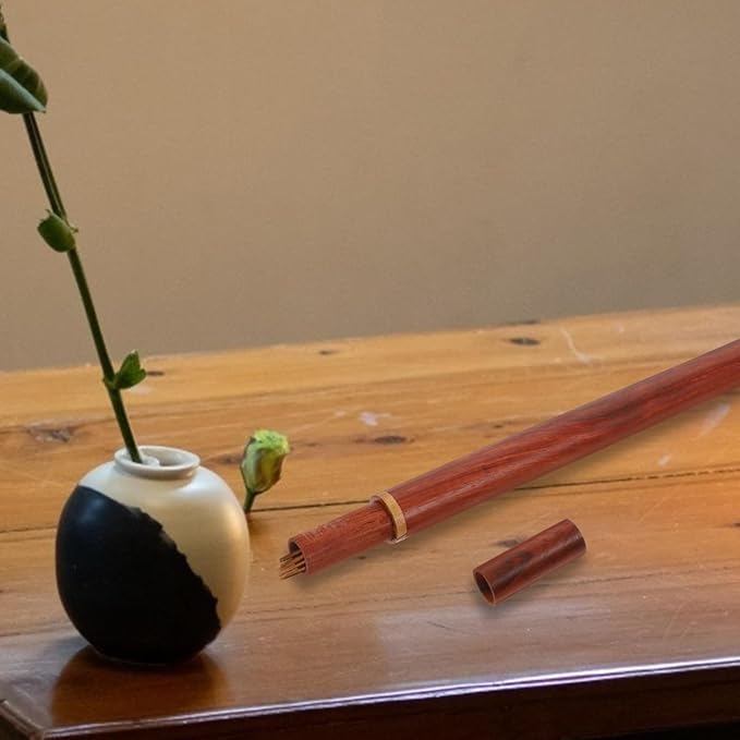 Healifty Incense Holder Vintage Rosewood Incense Tube Stick Burner Kitchen Tea Tube Coffee Storage Canisters Jar Buddhist Supply Aromatherapy Case Dark Red - Bloomnest