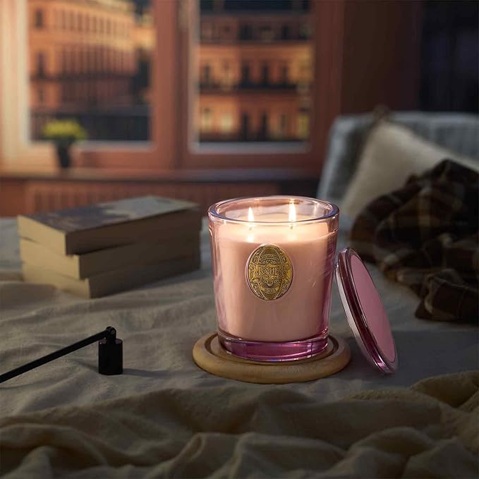M&SENSE Large Two-Wick Soy Candle | Saltwater Rose & Pink | 19.8 oz, 120H Burn Time | Luxury Scented Candle for Relaxation, Gifting, Home Décor | Ideal for Bedroom, Office, Party Ambiance - Bloomnest