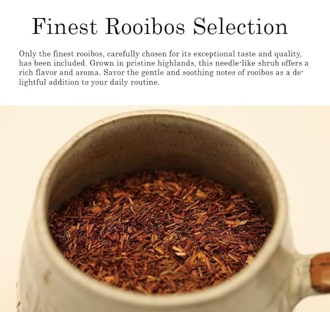 Damtuh Rooibos Tea – 100% Pure Rooibos, Caffeine-Free Herbal Tea, 10 Tea Bags (1g each) - Bloomnest