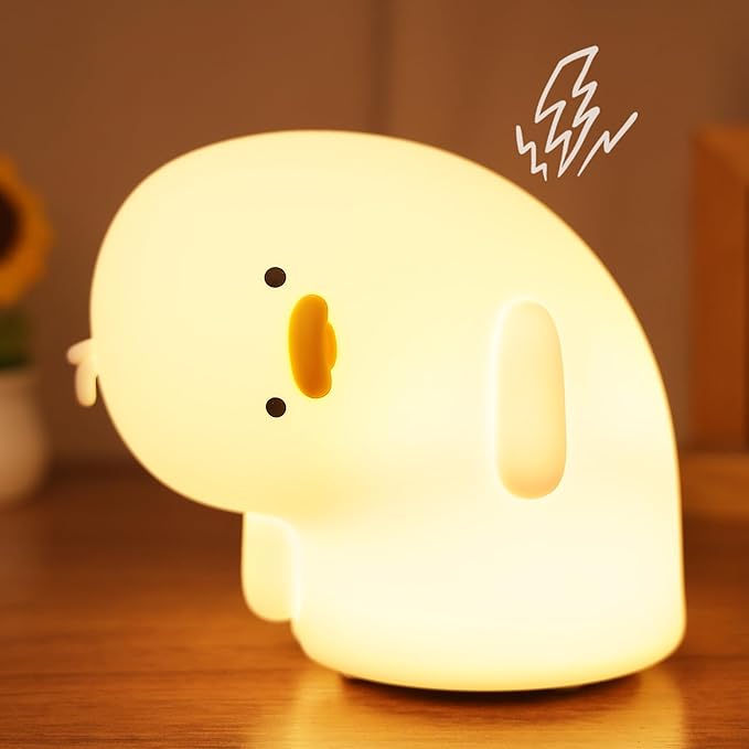 Attivolife Duck Night Light, Silicone Why Duck Lamp, Silica Gel Nursery Bedside Lamp with Dimmable Rechargeable, Best Decor for Bedroom Living Room Study, Creative Gift Idea for Baby Kids Friends - Bloomnest