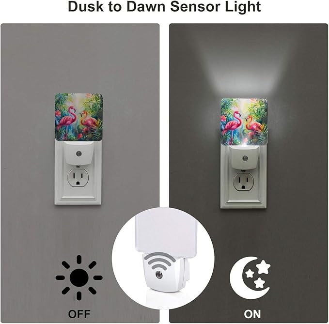 Led Night Light, Flamingo Decorative Plug in Nightlights,with Smart Auto Dusk to Dawn Night Light for Bedroom, Kitchen, Nursery, Bathroom - Bloomnest