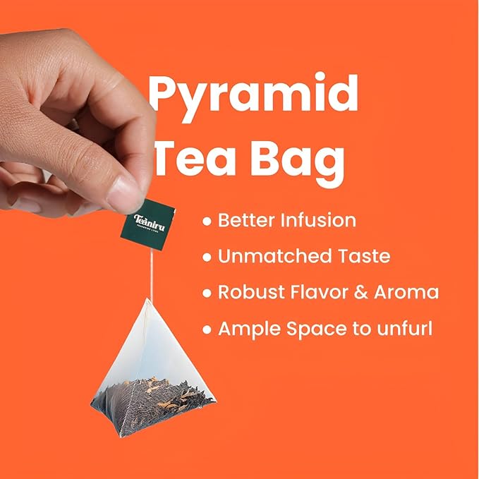 Teaniru, Kashmiri Kahwa Tea - 100 Pyramid Tea Bags, Individual Sachets | Green Tea with 100% Natural Spices - Supports Healthy Digestion | Pure Leaf Tea - Bloomnest