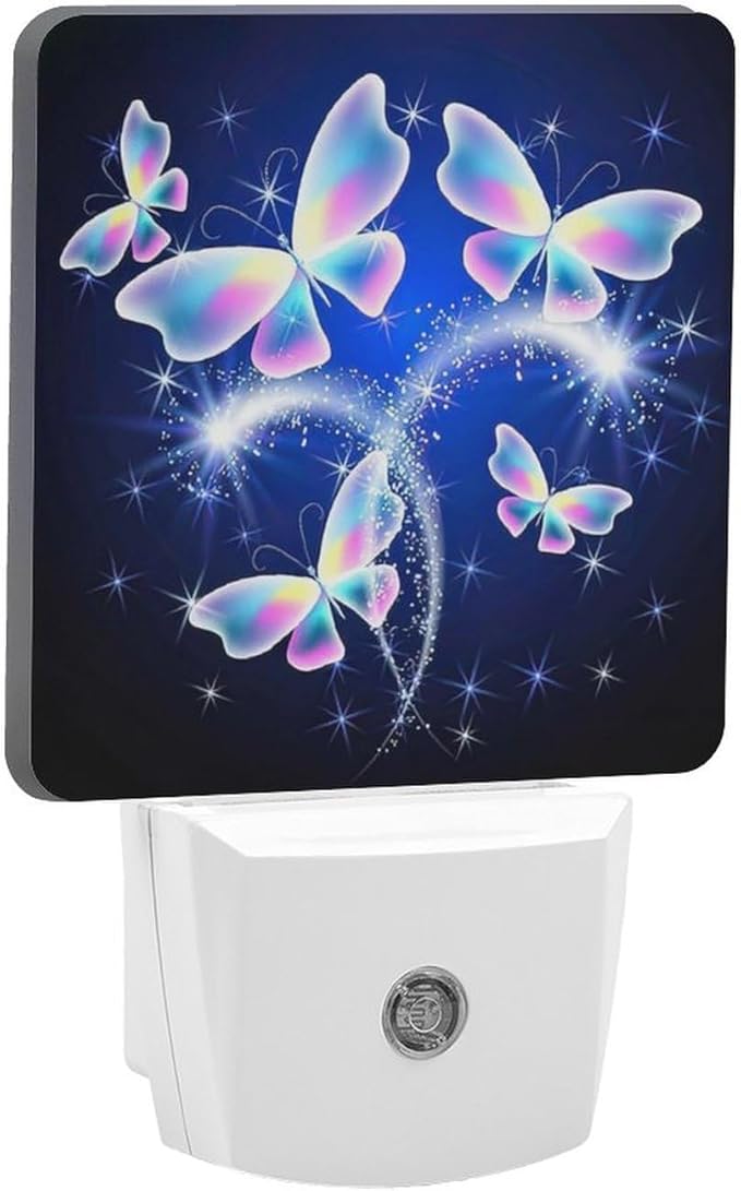 Butterfly Night Light, Plug into Wall Decor Nightlights for Bedroom, Bathroom, Hallway, Kitchen, with Dusk to Dawn Light Auto Sensors LED Night Lights for Boys Girls Women Men Room Gifts - Bloomnest