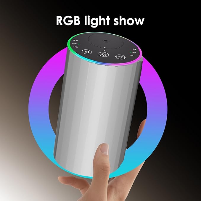 Waterless Essential Oil Diffuser, Battery Powered Mini Scent Air Machine, Aromatherapy Mist Diffuser for Home Room Car Office (Silver) - Bloomnest