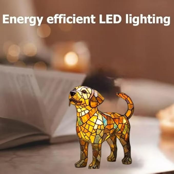 dog ligts ,Labrador ligts, cute pet dog theme LED table lamp, vintage lamp home décor, dyed resin desktop night light, animal series art night light, vintage lamp home décor, Christmas gift (Labrador) - Bloomnest