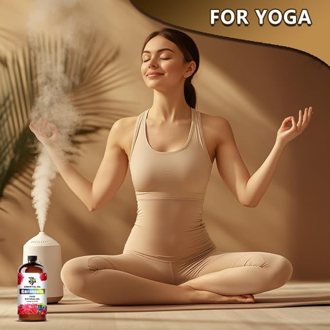 Geranium Essential Oil (16 oz / 480 ml) – Geranium Oils for diffusers, humidifiers, Home Baths, Cleaning Products, Yoga, DIY Soaps and DIY Scented Candles - Bloomnest
