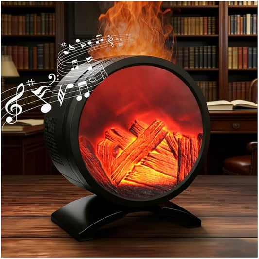 Fireplace Flame Oil Diffuser with Speaker & 260mL Fire Oil Diffuser,Essential Oil Diffuser 5 Color Fire Aroma Diffuser Aromatherapy Aroma Diffuser, Ultrasonic Mist with Timer & Auto Shut-Off - Bloomnest