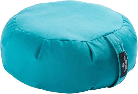 Hugger Mugger Zafu Meditation Cushion - Support in Cross-Legged Sitting, Buckwheat Filled, Durable Fabric, Convenient Handle, Handmade in USA