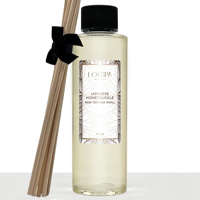 LOVSPA Japanese Honeysuckle Diffuser Oil - Luxury Essential Oils for Diffuser Refill & Air Freshener Room Spray - Long-Lasting & Natural Home Fragrance, Scented Oil for Diffusers, USA Made, 4oz - Bloomnest
