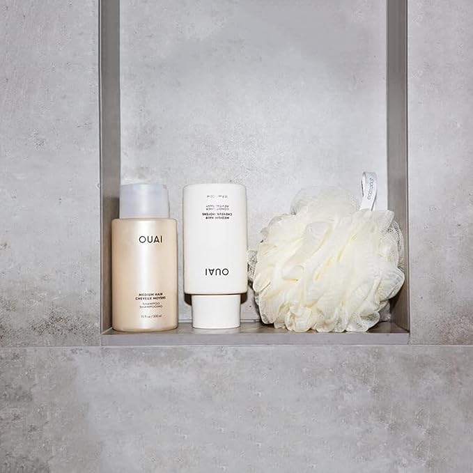 OUAI Medium Hair Shampoo and Conditioner Set - Sulfate-Free Shampoo and Conditioner for Women & Men - Made with Keratin, Shea Butter & Avocado Oil - Free of Parabens & Phthalates (10 Fl Oz) - Bloomnest