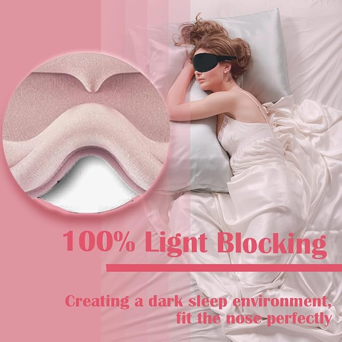 Eye Mask for Lash Extensions, Sleeping Mask for Women, 3D Contoured Eyelash Sleeping Mask for Extensions, Eye Covers for Sleeping for Travel, Airplane, Meditation - Bloomnest