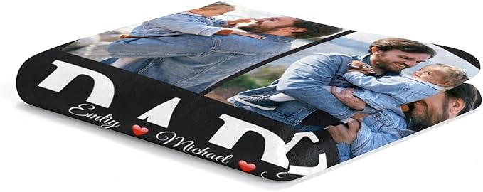 Fathers Day Personalized Gifts for Dad from Daughter Son Gifts for Dad Custom Blankets with Photo, Personalized Photo Blankets Customized Blanket with Picture - Bloomnest