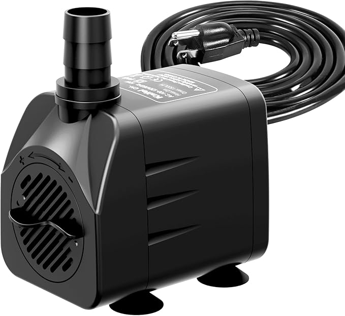 Submersible Pump 400GPH with AUTO-Shut-Off 6.5ft High Lift for Fountains, Hydroponics, Ponds, Aquariums & More - Bloomnest
