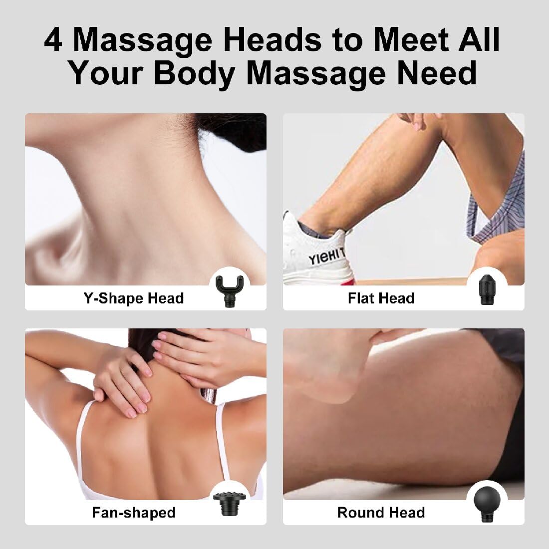 Mini Massage Gun, Deep Tissue Massager Gun, Portable Percussion Small Muscle Massager Gun, Quiet Massager, USB Charging, with 4 Different Massage Accessories, for Full Body Recovery- Black