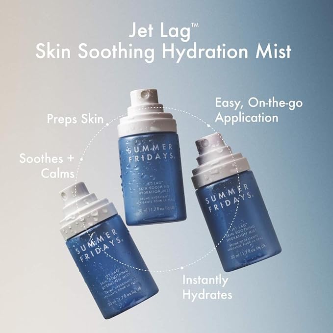 Summer Fridays Jet Lag Skin Soothing Hydration Face Mist - Ultra-Fine Facial Spray & Hydrating Mist to Comfort, Soothe & Help Provide Protective Moisture Barrier Support for Glowing Skin (1.7 Fl Oz) - Bloomnest