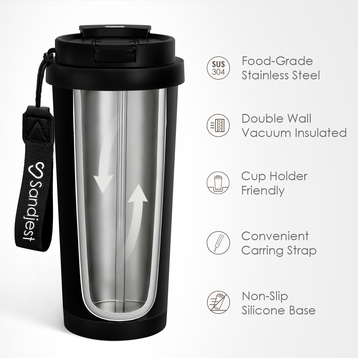 Dad Tumbler from Daughter- Stainless Steel 2-in-1 Lid Coffee Tumbler 18 oz, Best Dad Ever Insulated Travel Mug Gift for Men Husband Dad, Birthday Christmas 4th of July (American Flag)
