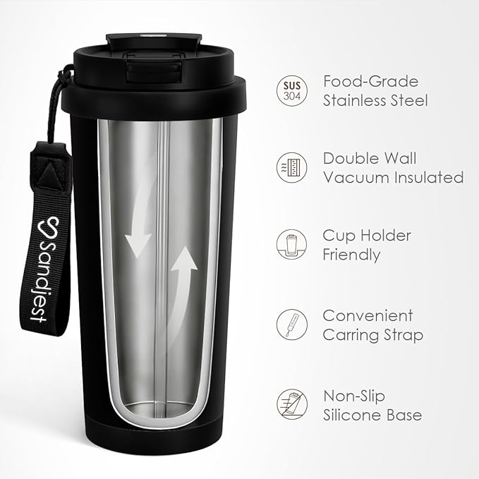 Dad Tumbler from Daughter- Stainless Steel 2-in-1 Lid Coffee Tumbler 18 oz, Best Dad Ever Insulated Travel Mug Gift for Men Husband Dad, Birthday Christmas Father's Day - Bloomnest