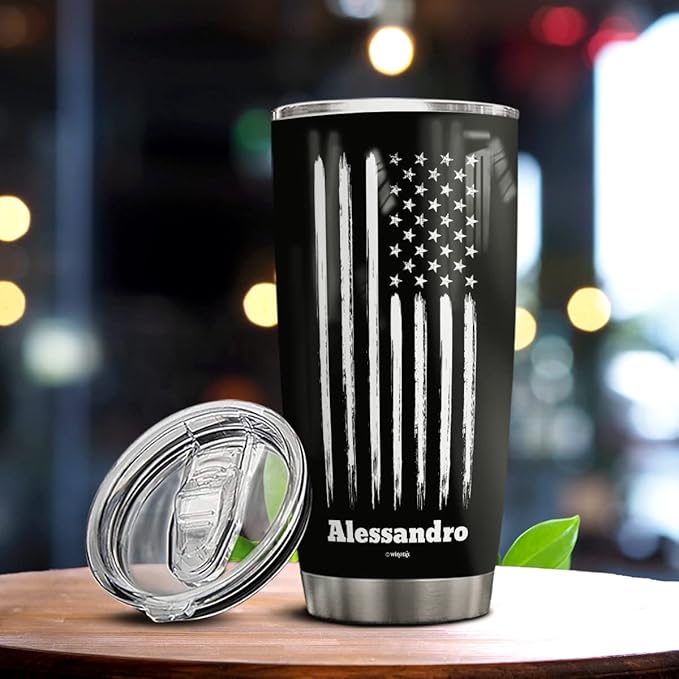 winorax American Flag Tumbler 20oz 30oz Double Wall Vacuum Stainless Steel Insulated Tumblers Coffee Travel Mug Cup With Lid USA Birthday 4th of July Cups For Men Women Custom Name - Bloomnest