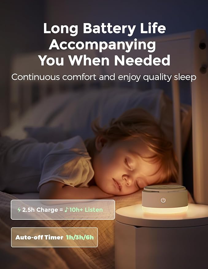 Momcozy Sound Machine for Baby-20 Soothing Sounds & Touch Warm Light Portable White Noise for Kids & Adults for Sleeping Timer and Memory | Ideal Travel Companion & Nursery Must-Have - Bloomnest
