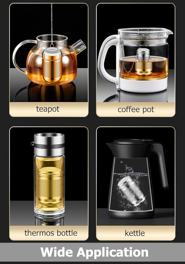 Tea Infuser For Loose Leaf Tea Drinkers, Extra Fine Mesh Tea Strainers 316 Stainless Steel, Tea Steeper, Tea Filter, Tea Diffuser For Rooibos/Black Tea/Herbs/Spices By Iruerti KTAD, 1.5*1.5*3.15'' (S) - Bloomnest