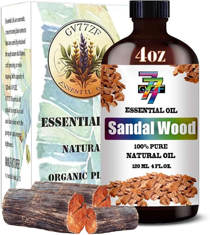Sandalwood Essential Oil (4 oz/120 ml) — Sandalwood Oils for Aromatherapy, diffusers, humidifiers, Home fragrances, DIY Skincare, soap Making, DIY Candle, Relaxation, Yoga, and Meditation GV77ZFESSENTIALOILBUYNOW