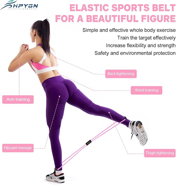 HPYGN Resistance Bands, Figure 8 Exercise Bands for Women Men, 8 Shaped Resistance Bands for Arms, Chest Expander, Yoga Gym Fitness Pulling Rope 8 Word Elastic for Exercise Muscle Training Tubing - Bloomnest