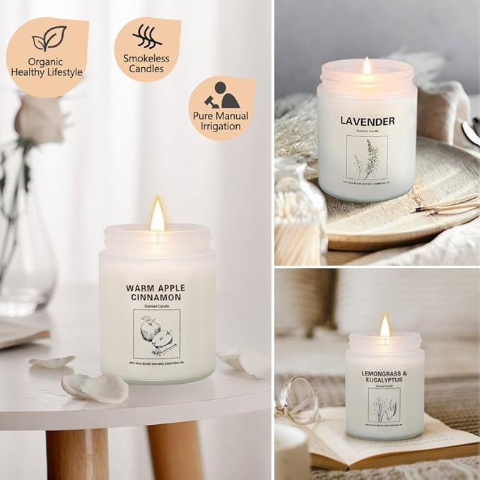 Candles Clearance, 4 Pack Candles for Home Scented, Stress Relief Gifts for Women, 28 oz Lavender Candle Gifts Set for Women Birthday, Valentine's Day, Mother's Day, Anniversary Candle Gift - Bloomnest