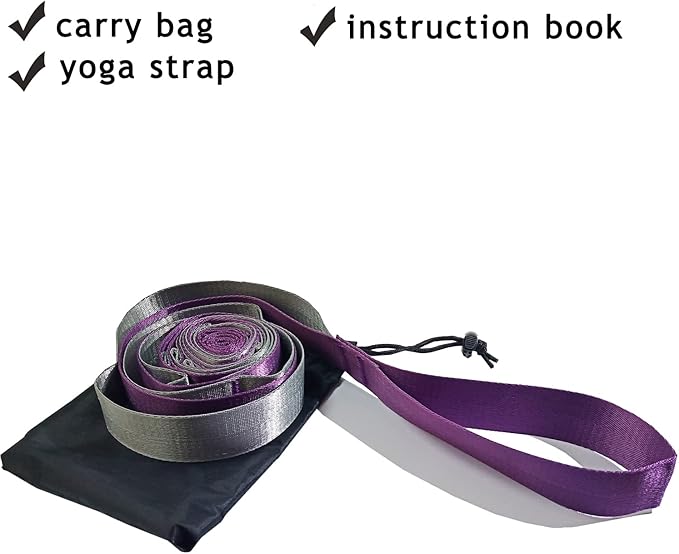 SANKUU Yoga Straps Stretching Strap with 12 Loops Workout Poster, Straps for Stretching Physical Therapy Equipment Long Stretch Out Bands for Exercise, Pilates and Gymnastics for Women Men - Bloomnest