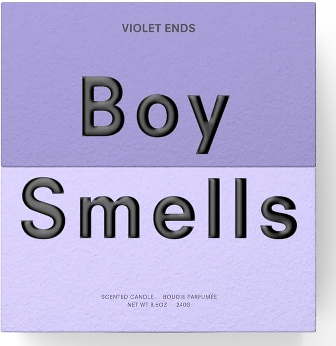 Boy Smells Violet Ends Candle - 8.5 oz - Aromatic Candle for Home with Rhubarb, Violet and Smoked Papyrus - Up to 50-Hour Burn - Cotton Wick - Bloomnest
