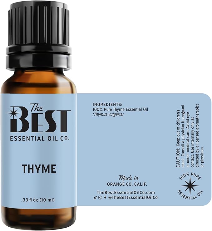 The Best Thyme Essential Oil Premium Grade- 100% Pure & Natural for Aromatherapy, Diffuser, Spa, Massage, Air Freshener- 10 ml (.33 fl oz) - Bloomnest
