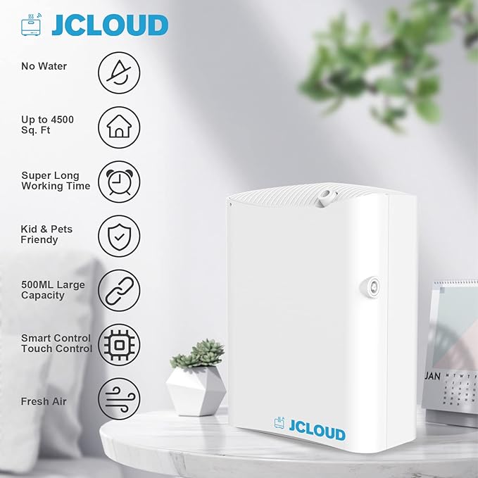 JCLOUD Smart Scent Air Machine Pro for Home, HVAC Scent Diffuser for Essential Oils 500ML with Cold Air Technology, Waterless Aromatherapy Diffuser Cover Up to 4500 Sq.Ft, White - Bloomnest