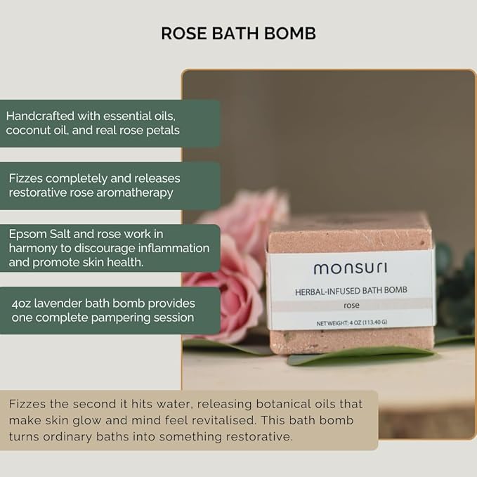 Anniversary Gifts for Women | Romantic Home Spa Kit for Women with Rose Candle, Bath Bomb, Bath Salts, Soap & Body Oil. Birthday Gifts for Wife, Girlfriend Gifts, Long Distance Relationship Gifts.