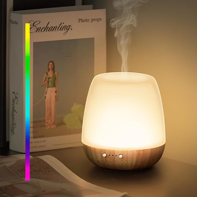 Essential Oil Diffuser - 2.4MHz Ultrasonic Glass Diffuser for Home&Commercial, 180ml, Pulse&Continuous Mist, 7 Mood Lighting Modes, Waterless Auto-Off, Aromatherapy Diffuser with Light ONABOVIVA