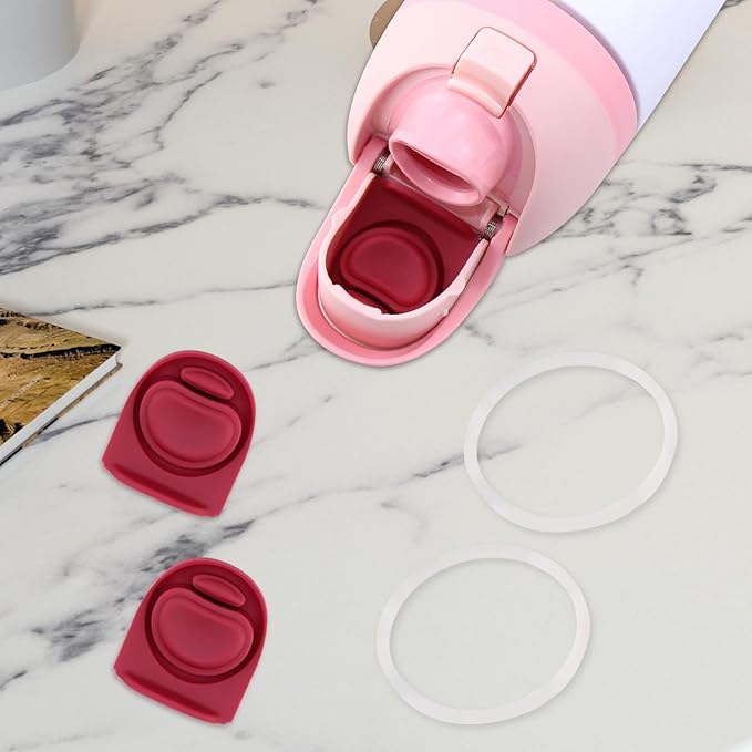 2 Sets Replacement Stopper and O Ring Gasket Compatible with Owala FreeSip 24oz 32oz,Water Bottle Lid Insert Cap Rubber Seal Parts for Owala 16/19/24/32/40oz Mouthpiece Accessories F5 Frokolla