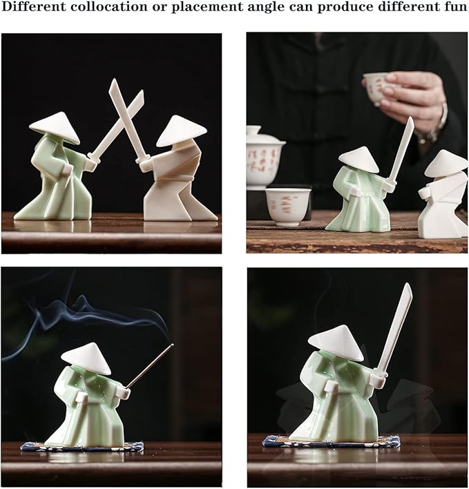 LYART Tea Pet Warrior Statue Figurine Tea Ornament Accessories Cute Kung Fu Tea Ceramic Sculpture Decoration Gift for Tearoom Home Office Children's Day Gift for Tea Lover 1pcs(Green) - Bloomnest