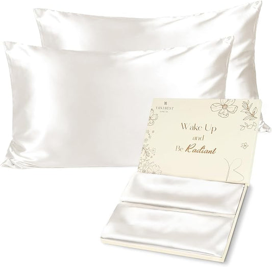 Yanibest Satin Pillowcase, Silk Pillow Cases for Hair and Skin with Zipper, Standard Pillow Cases Set of 2 for 20"x26", Exquisite Packaging for Women Men - Bloomnest