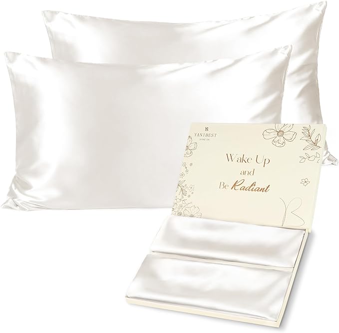 Yanibest Satin Pillowcase, King Size Pillow Cases Set of 2 - Silk Pillow Cases for Hair and Skin with Zipper, Silk Pillow Cases King for 20"x36", Exquisite Packaging for Women Men - Bloomnest