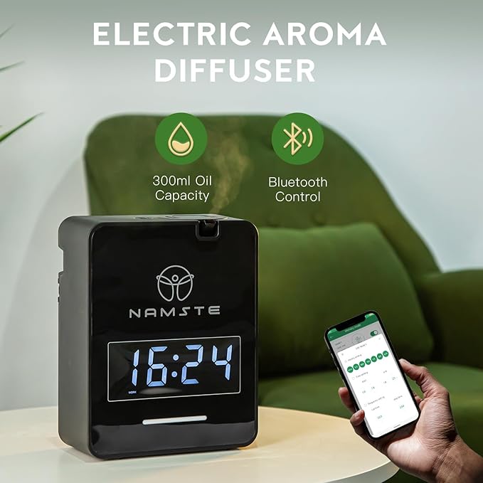 Waterless Diffuser - Smart Oil Level Monitoring,HVAC System, Essential Oil Diffuser Large Room,3000 Sq Ft Coverage,Bluetooth Control,Hotel Collection Diffuser,Cold Air Tech for Home,Office - Bloomnest