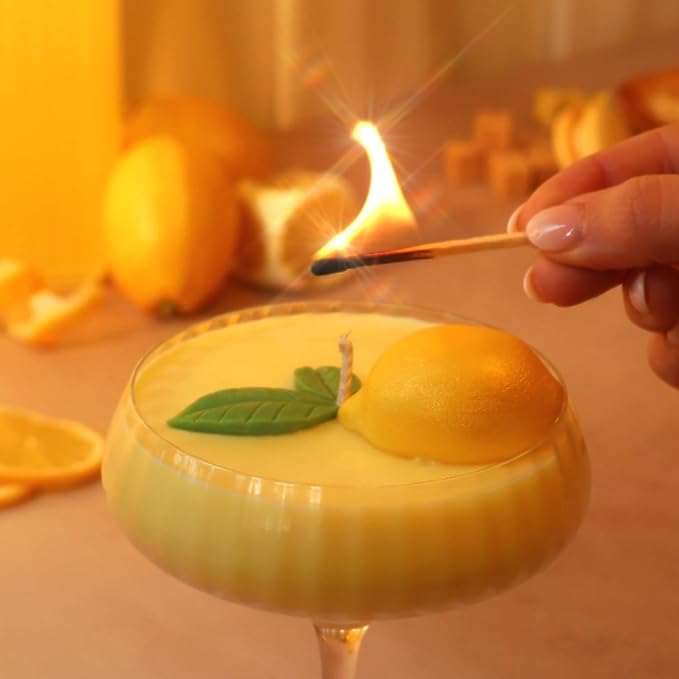 Limoncello Citrus Candle, 40+ Hour Long-Lasting Burn Handcrafted Decorative Candles for Home Scented, Non Toxic All-Natural Soy Wax Lemon Candle, Bar Cart Accessories & Decor - Bloomnest