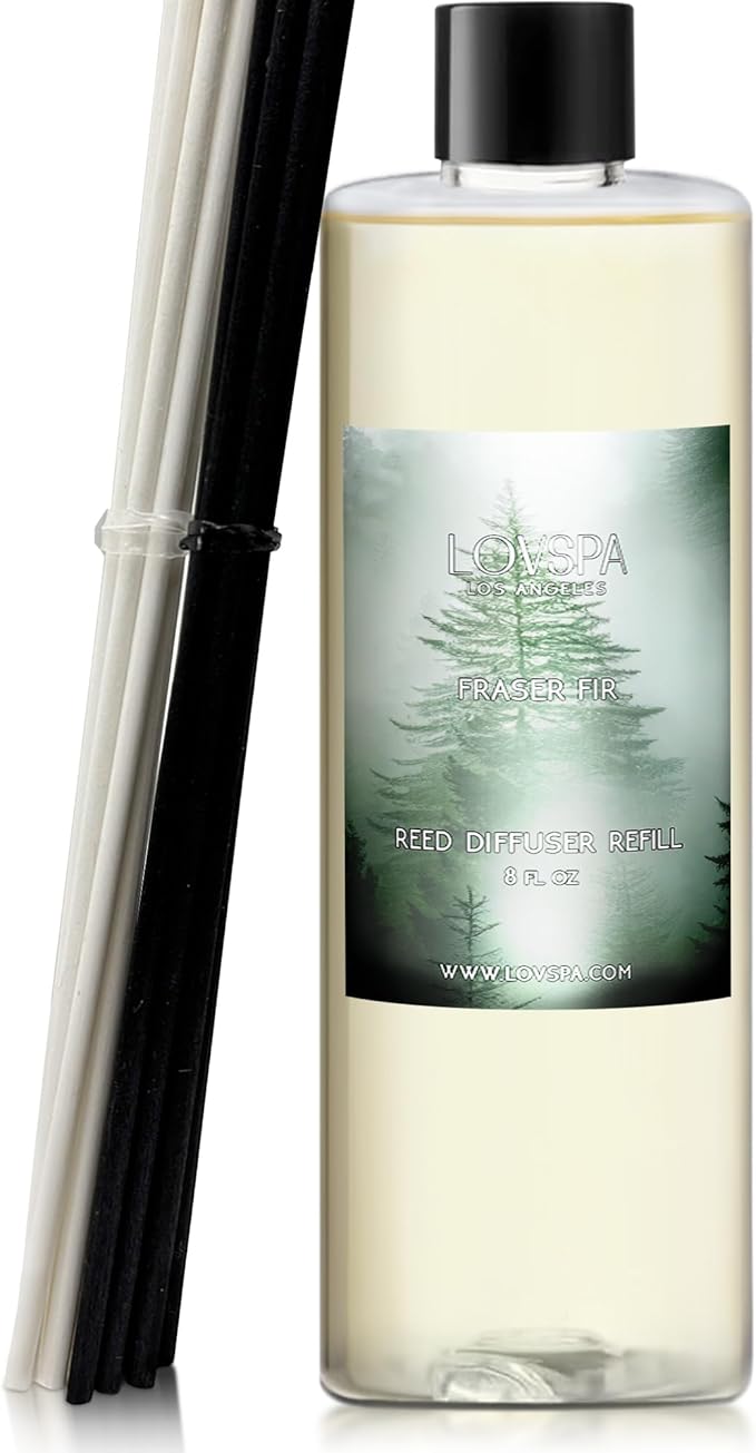 LOVSPA Fraser Fir Pine Diffuser Oil - Holiday Essential Oils for Diffuser Refill & Air Freshener Room Spray - Long-Lasting & Natural Home Fragrance, Scented Oil for Diffusers, USA Made, 8 oz - Bloomnest