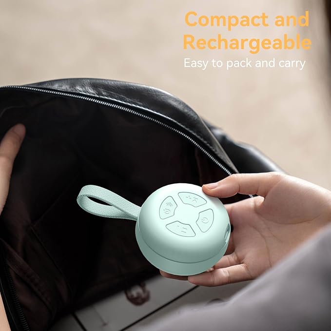 Portable Sound Machine for Baby | White Noise | 12 Soothing Sounds | Noise Canceling for Travel, Office, Nursery | Baby Shower | Registry Gift | Sleep Soother for Babies Kids Adults | Mint - Bloomnest