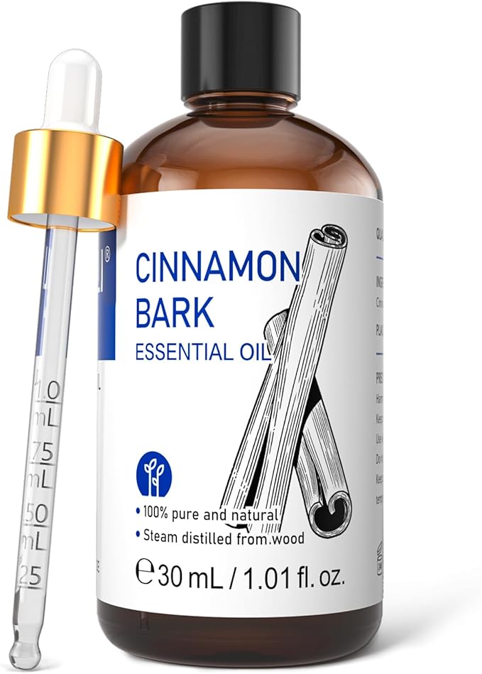 HIQILI Cinnamon Essential Oil for Spary, Diffuser, Garden and Kitchen - 100% Pure Natural - Indoor and Outdoor, 1.01 Fl Oz - Bloomnest
