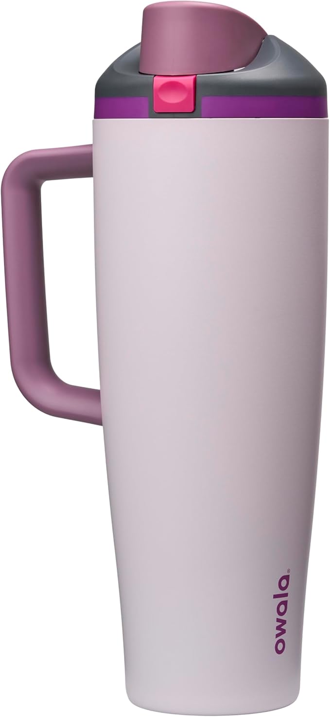 Owala FreeSip Tumbler Insulated Stainless Steel Water Bottle with Built-in Straw and Side Handle, For Travel, Work, School, and Sports, 40oz, BPA Free, Leak Proof, Dreamy Field Owala