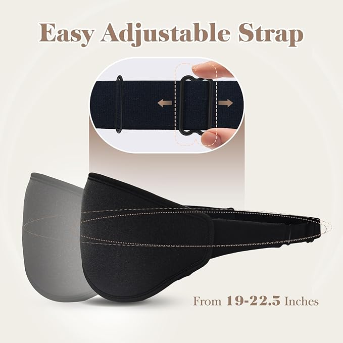 3D Cooling Eye Mask Sleep Mask for Men & Women, 100% Pressure-Free & Light Block-Out Eye Mask for Sleep with Easy Adjustable Strap, Night Eye Cover for Travel, Black - Bloomnest