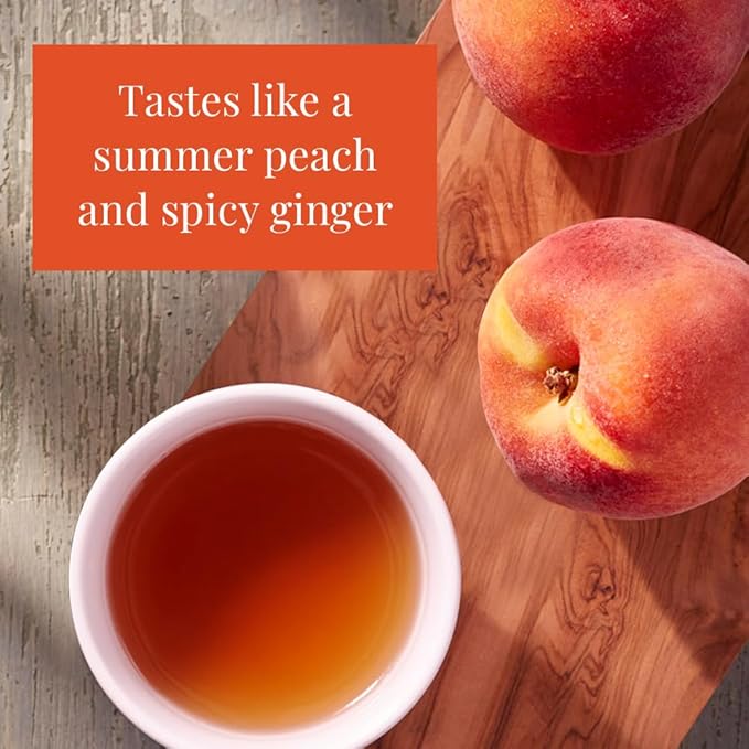 The Republic of Tea Ginger Peach Black Tea, Caffeinated, 50 Count - Bloomnest