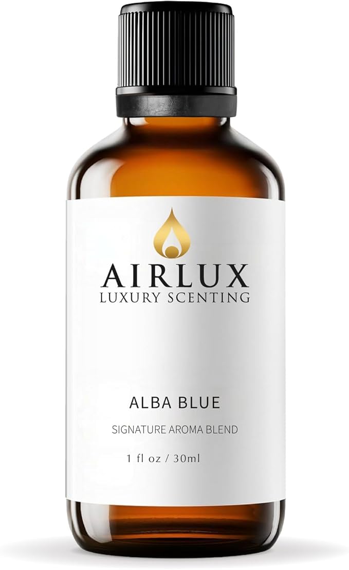 Signature Aroma Oil No. 135 Alba Blue – Aroma Oil for Cold Air & Waterless Diffusers and DIY Crafts – 30 mL, 1.0 fl oz Glass Bottle