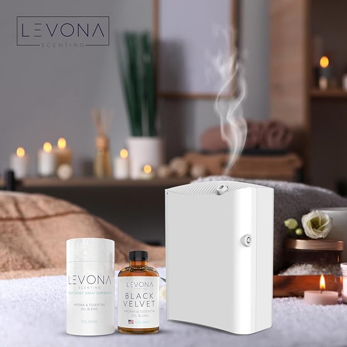 Levona Scents Oil Diffuser Essential Oils: Fragrance Oil for Diffuser - Black Velvette Diffuser Oils Scents - Woody Citrus with Herbal Floral Essential Oil Blends, Oakmoss, White Musk & Sandalwood LEVONASCENT
