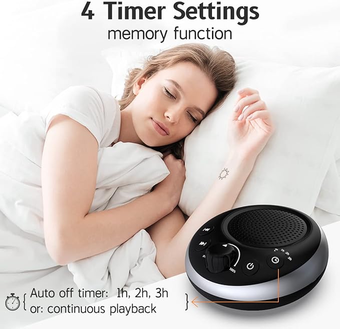 Rechargeable Portable Brown Noise Machine 2000mAH Large Battery Sound White Noise Machine 30 Soothing Sounds for Baby Kids Adults Sleep Machine Auto-Off Timer for Travel Camping and Home - Bloomnest