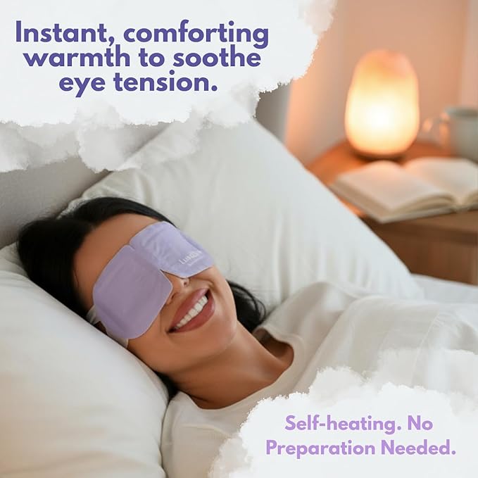 Steam Eye Mask, Self Heating Heated Eye Mask for Sleep, Warm Compress for Eyes, Moist Heat for Dry Eye Relief, Stye Eye Treatment, Spa, Travel Essentials & Relaxation Gifts, Unscented 16 Pack - Bloomnest